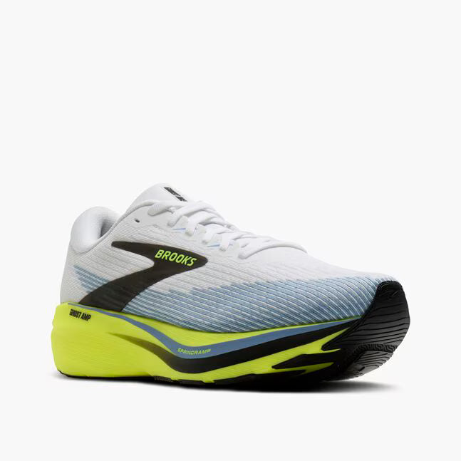 Brooks Men's Ghost Amp Sneaker in White/Blue/Nightlife