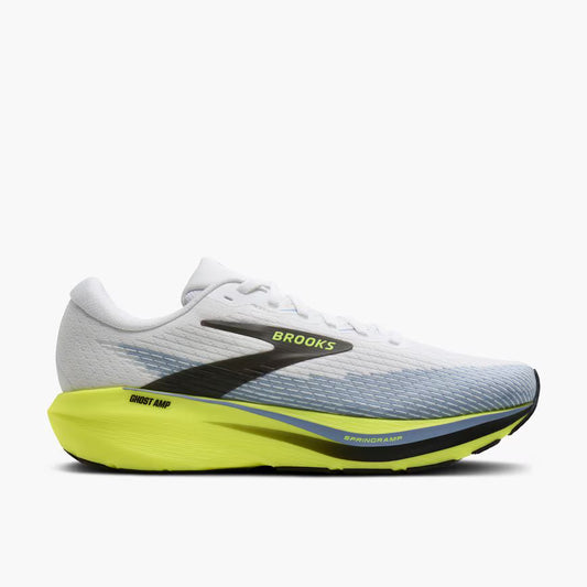 Brooks Men's Ghost Amp Sneaker in White/Blue/Nightlife