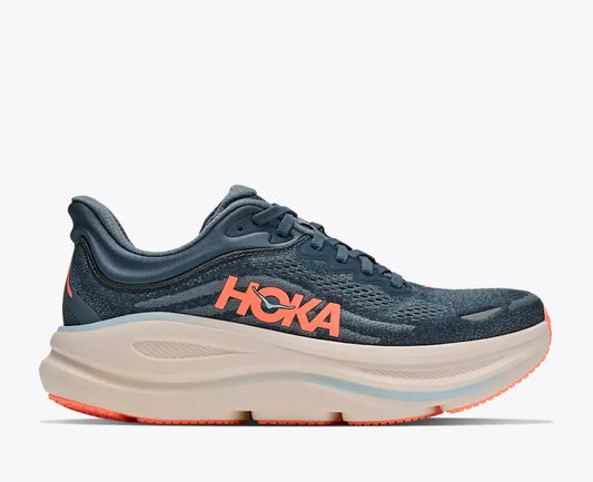 Hoka Women's Bondi 9 Sneaker in Faded Navy/Slate Blue
