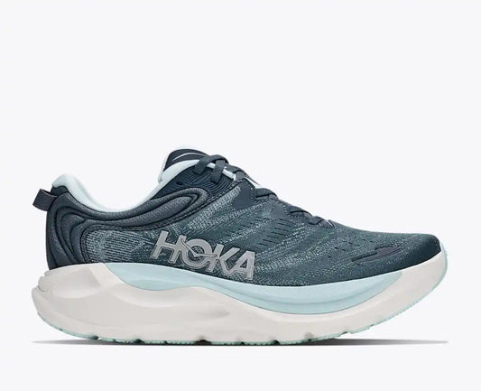 Hoka Women's Gaviota 6 Sneaker in Faded Navy/Glimmering Blue