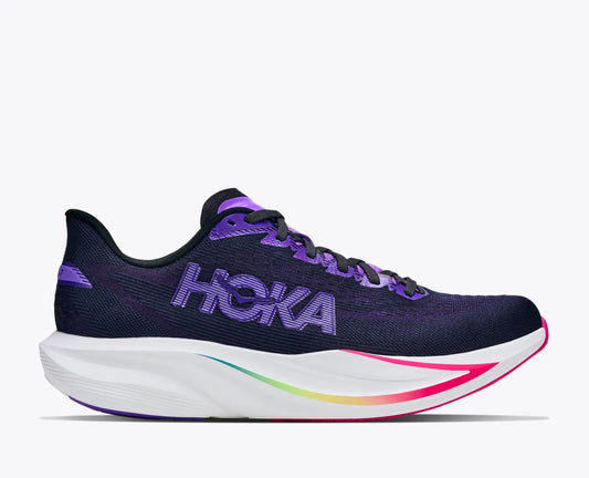 Hoka Women's Mach 7 Sneaker in Carbon Black/Cosmic Purple