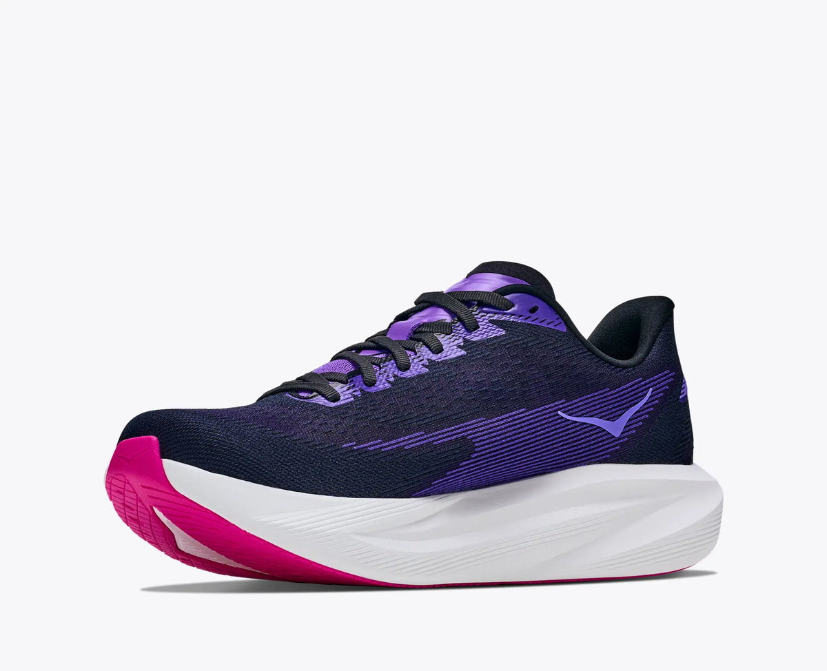Hoka Women's Mach 7 Sneaker in Carbon Black/Cosmic Purple