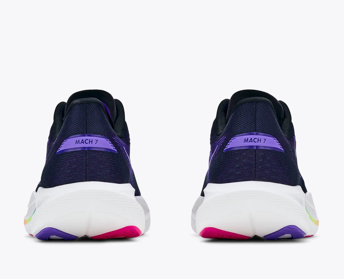 Hoka Women's Mach 7 Sneaker in Carbon Black/Cosmic Purple