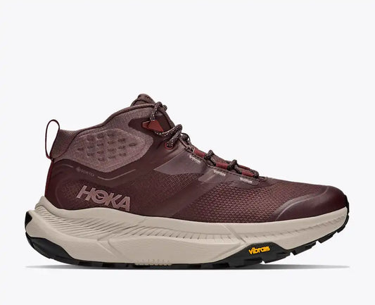 Hoka Women's Transport Hike GTX Mid Waterproof Boot in Deep Mauve/Smoky Quartz
