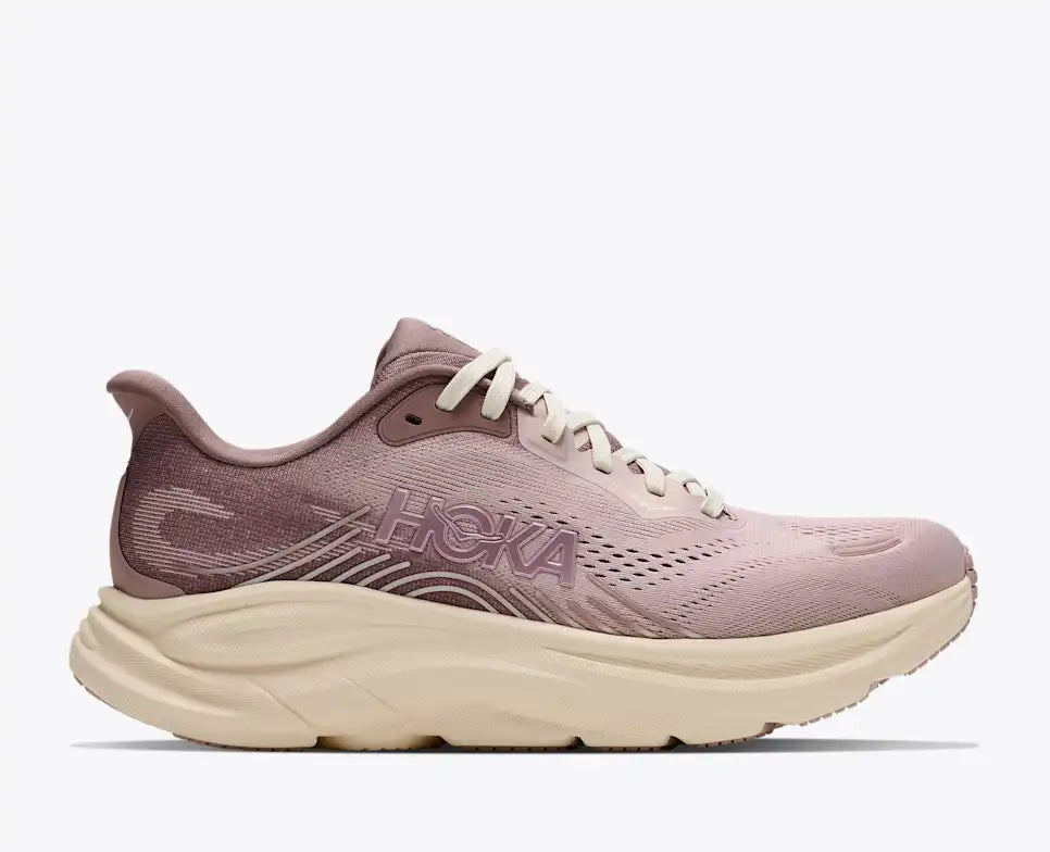 Hoka Women's Clifton 11 Glimmers Sneaker in Pink Opal/Alabaster