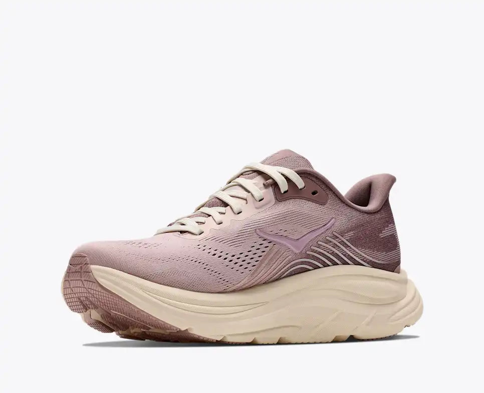 Hoka Women's Clifton 11 Glimmers Sneaker in Pink Opal/Alabaster