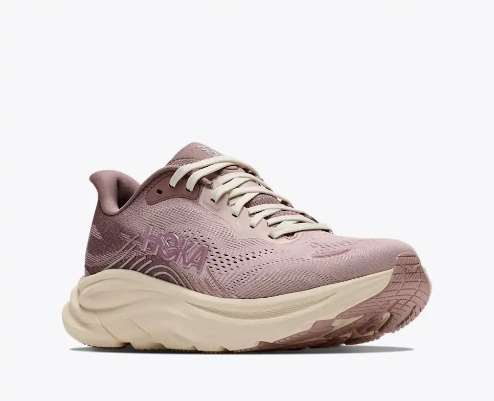 Hoka Women's Clifton 11 Glimmers Sneaker in Pink Opal/Alabaster