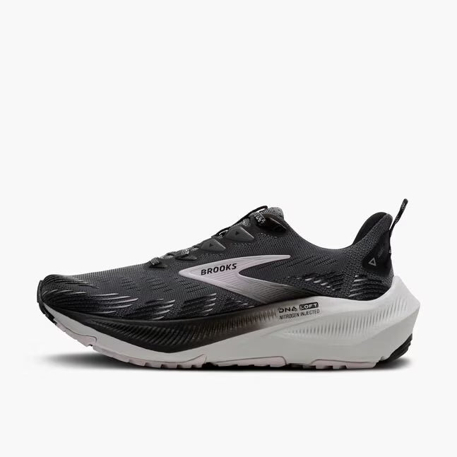 Brooks Women's Ghost Trail Sneaker in Poppy Seed/Black/Pink