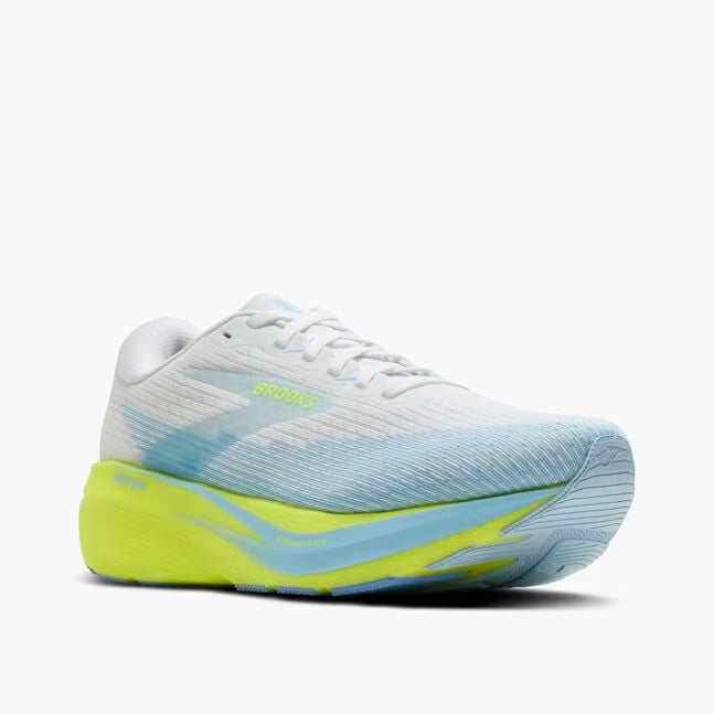 Brooks Women's Ghost Amp Sneaker in White/Blue/Nightlife