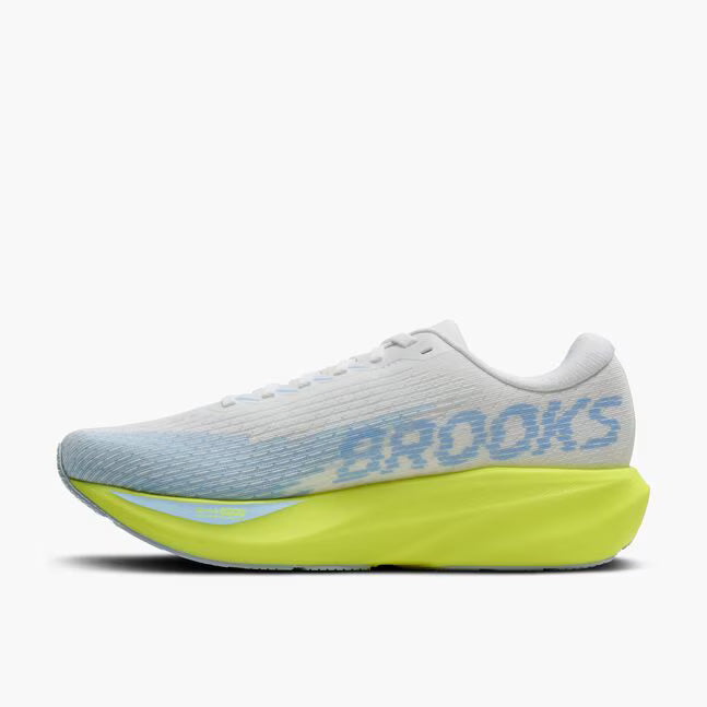Brooks Women's Ghost Amp Sneaker in White/Blue/Nightlife
