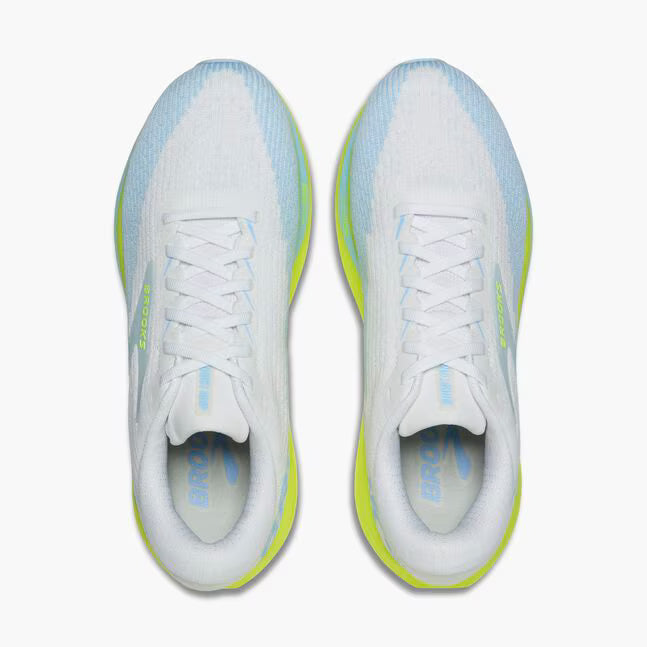Brooks Women's Ghost Amp Sneaker in White/Blue/Nightlife