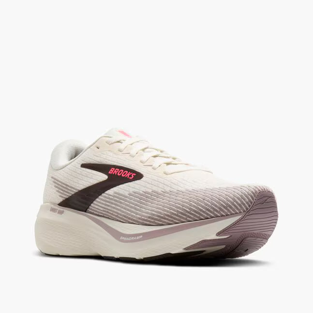 Brooks Women's Ghost Amp Sneaker in Arctic Wolf/Dove/Pink