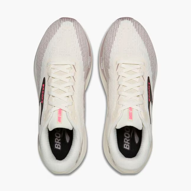 Brooks Women's Ghost Amp Sneaker in Arctic Wolf/Dove/Pink