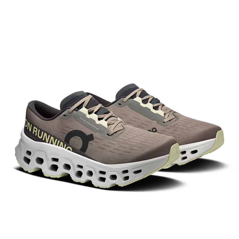 On Women's Cloudmonster 3 Sneaker in Cinder/Ivory