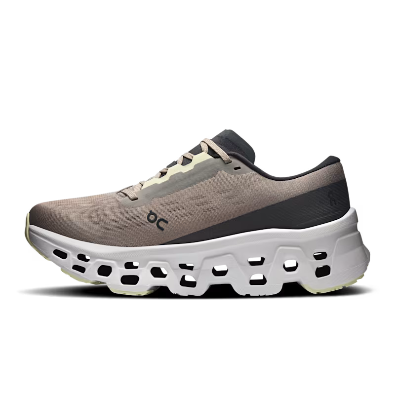 On Women's Cloudmonster 3 Sneaker in Cinder/Ivory