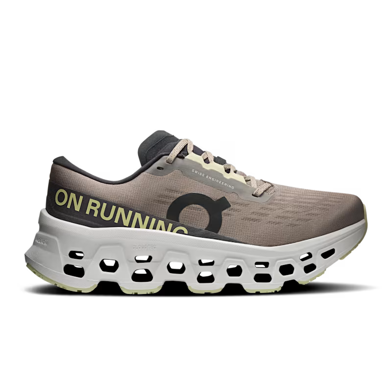 On Women's Cloudmonster 3 Sneaker in Cinder/Ivory