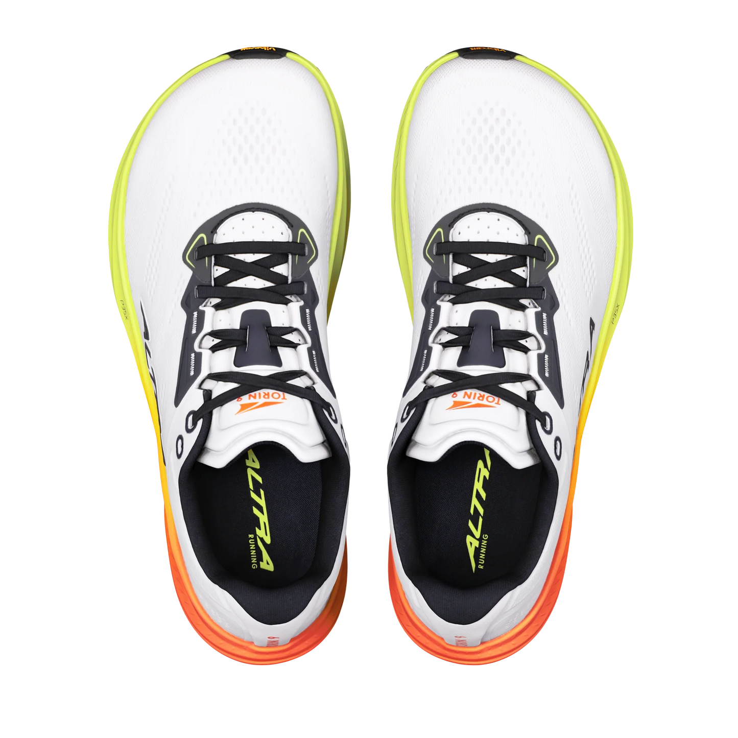 Altra Men's Torin 9 Sneaker in White/Black/Safety Yellow