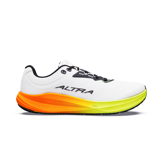Altra Men's Torin 9 Sneaker in White/Black/Safety Yellow