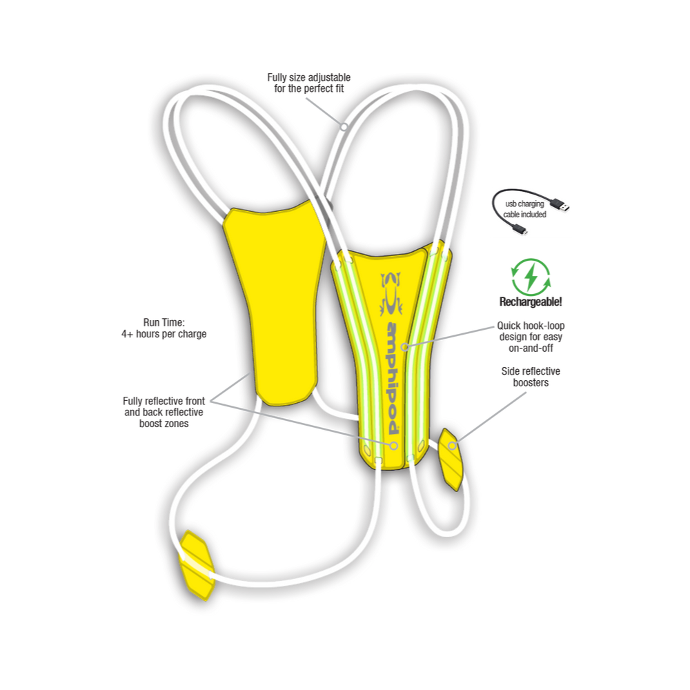 Amphipod Xinglet Optic Beam Lite Rechargeable Flashing Reflective Vest in Pink