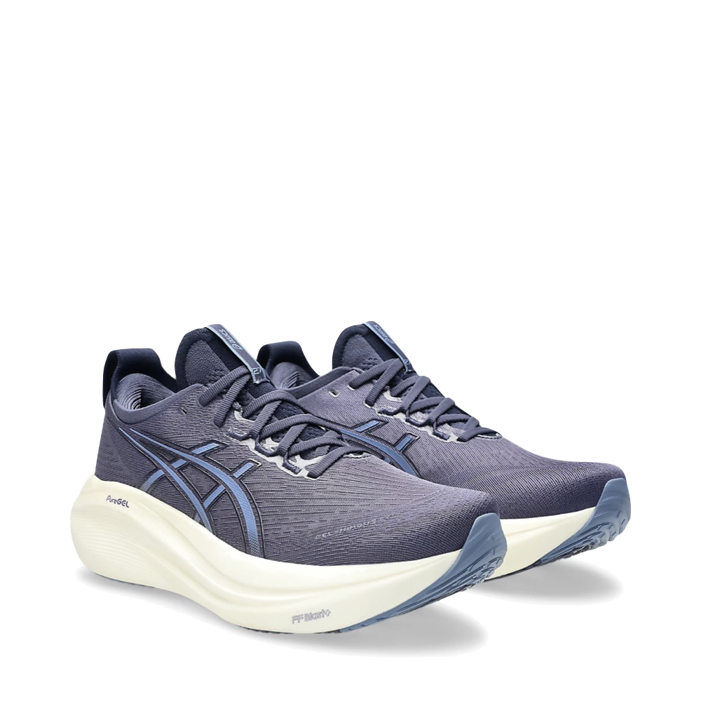 Mudguard and Toe view of Asics Gel Nimbus 27 Sneaker for men.