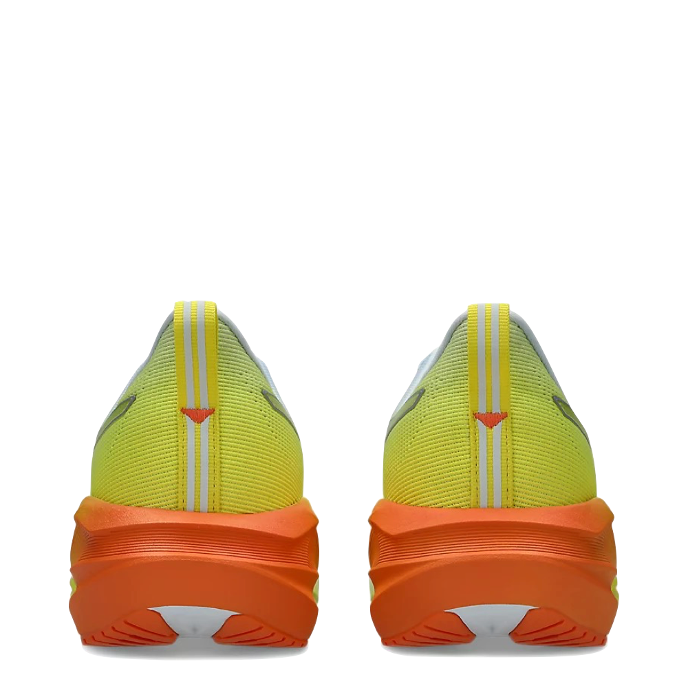 Back view of Asics Novablast 5 Sunny Sizzle Sneaker for men.