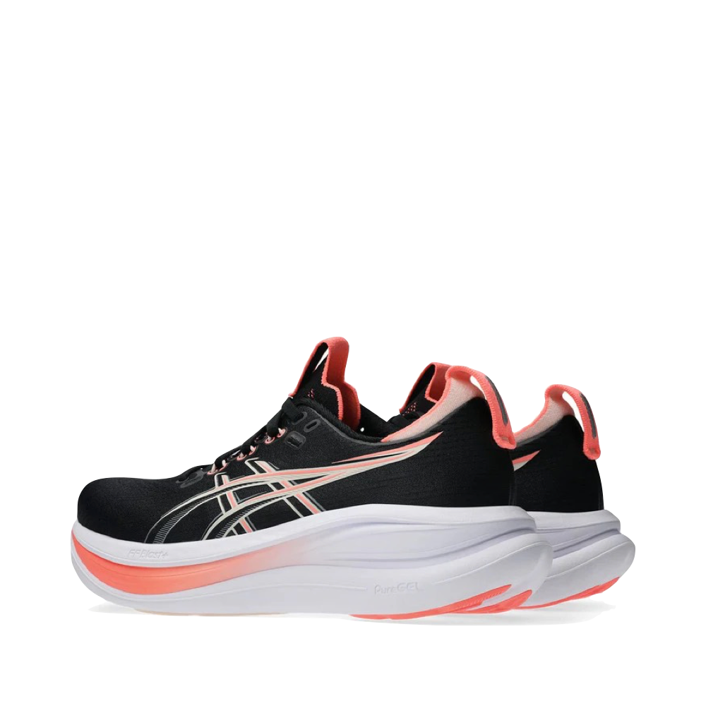 Heel view of Asics Gel Nimbus 28 Sneaker for women.
