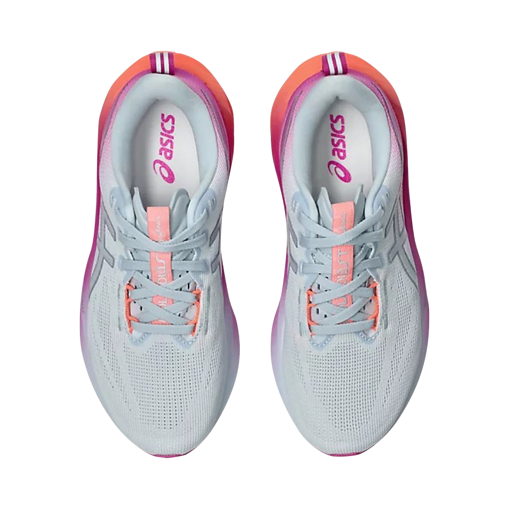 Top-down view of Asics Novablast 5 Sunny Sizzle Sneaker for women.