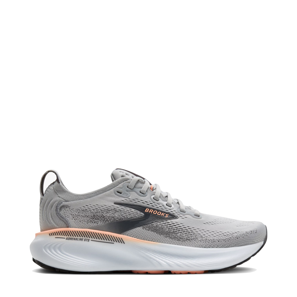 Brooks Women's Adrenaline GTS 25 Sneaker in Grey/Blackened Pearl/Coral ...