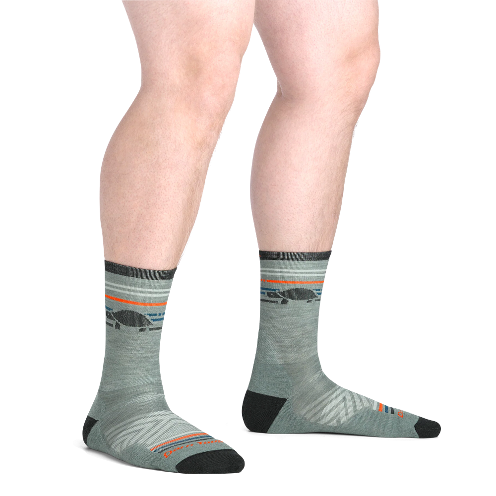 Model view of Darn Tough Pacer Micro Crew Ultra Lightweight Running Socks.