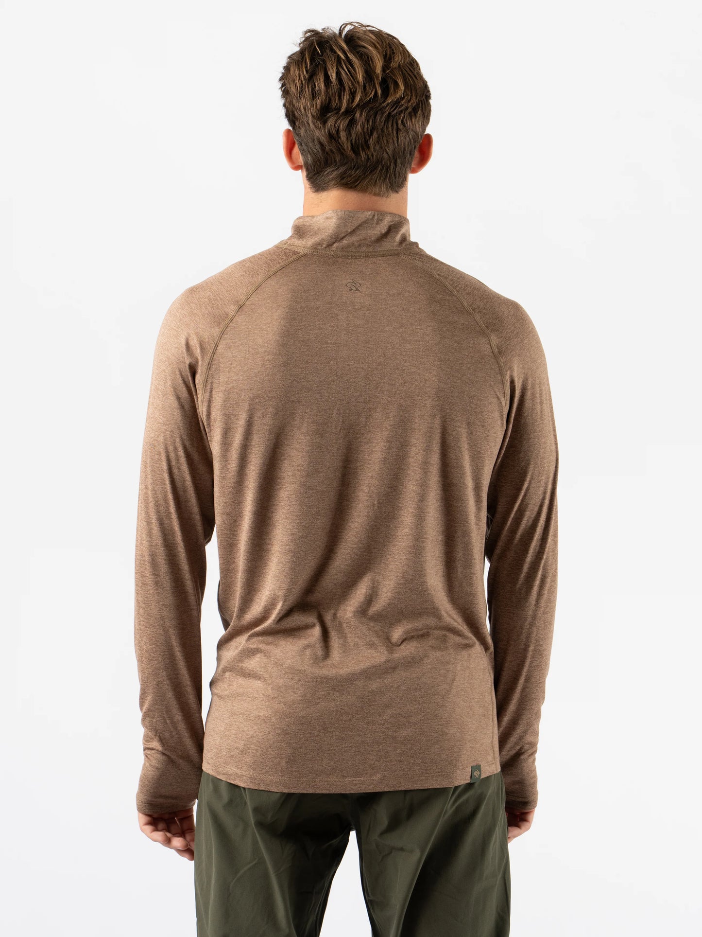 Rabbit Men's EZ ZIp Quarter Zip Long Sleeve Top in Petrified Oak