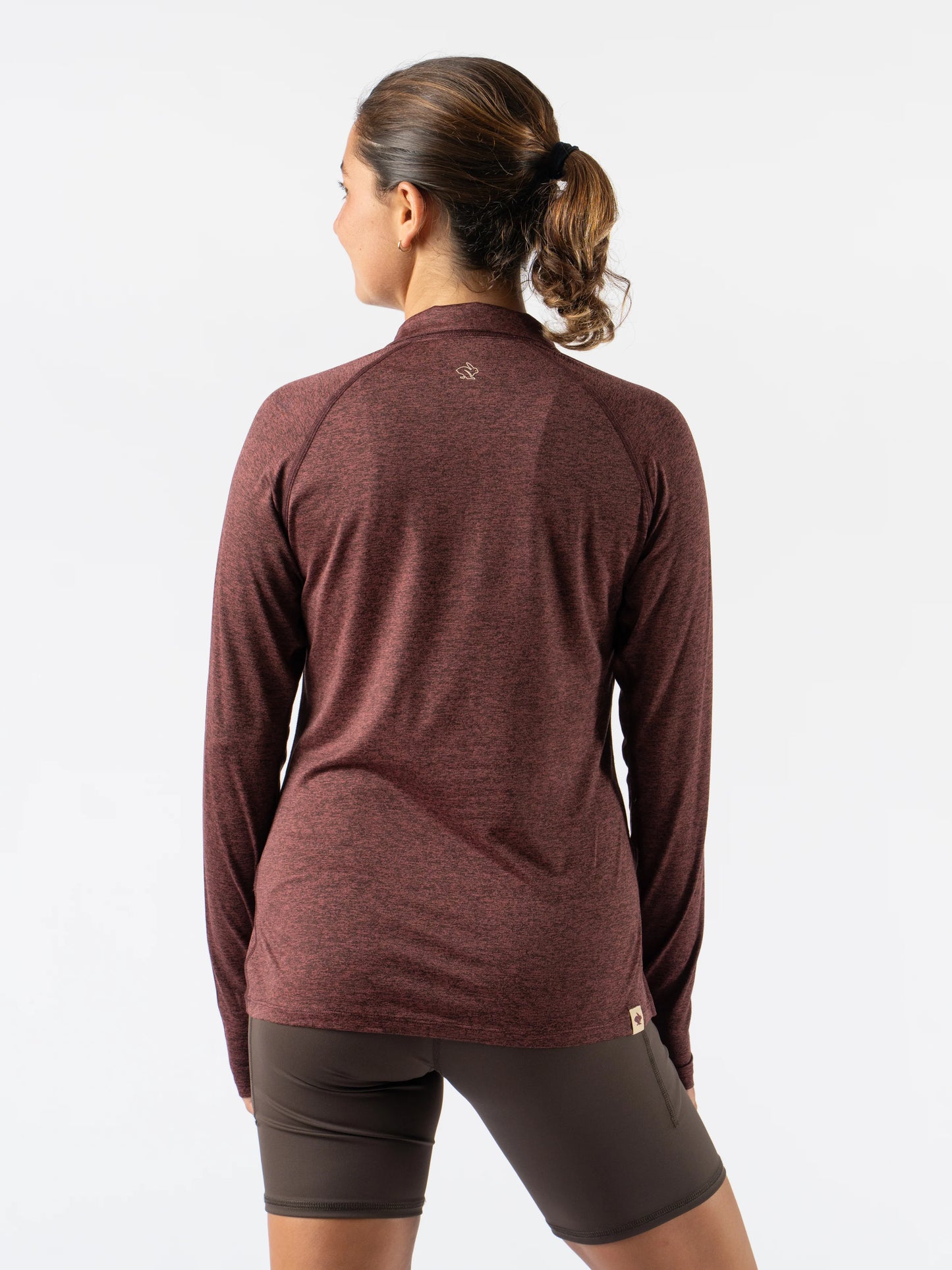 Rabbit Women's EZ Zip Quarter Zip Long Sleeve Top in Tawny