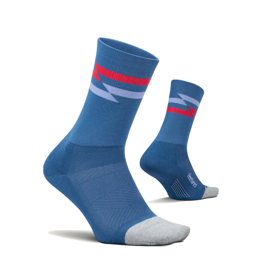 Side (right) view of Feetures Elite Light Cushion Mini Crew Sock.