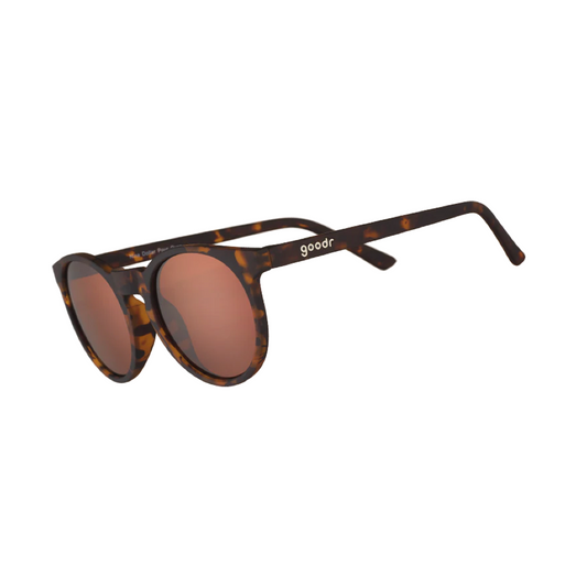 Goodr Circle G Sunglasses in Nine Dollar Pour Over with Non Reflective Brown Lenses