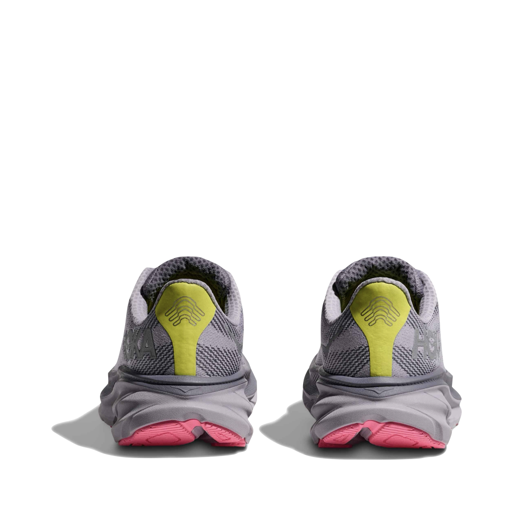Back view of Hoka Clifton 9 GTX Waterproof Sneaker for women. 
