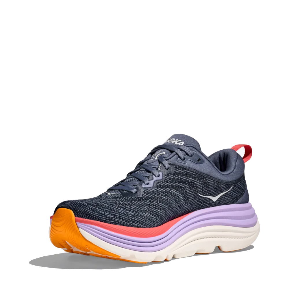 Mudguard and toe view of Hoka Gaviota 5 Running Sneaker for women.