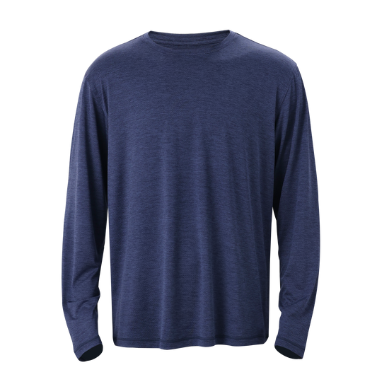 Mitten Running Co. Men's LuxDry Long Sleeve Shirt in Naval Academy