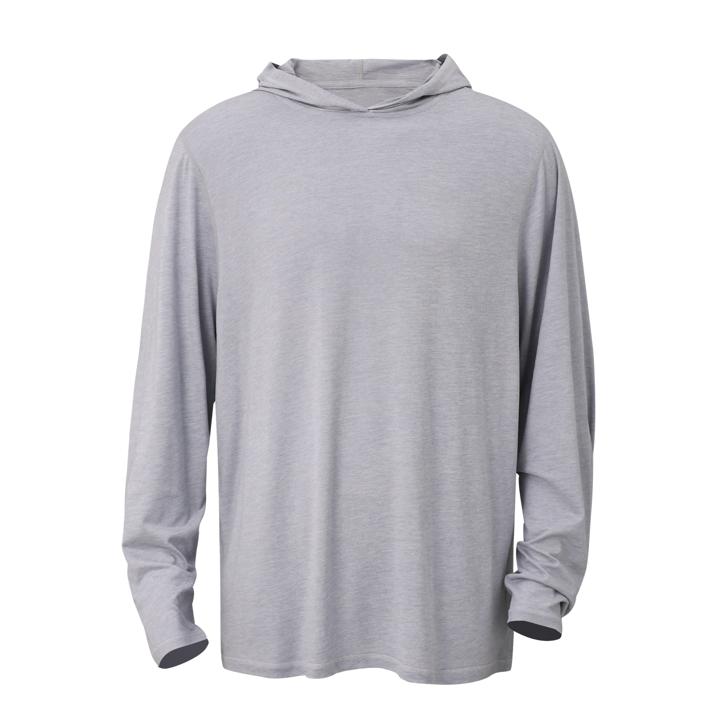 Mitten Running Co. Men's Performance Tech Lightweight Sun Hoodie in Silver Cloud
