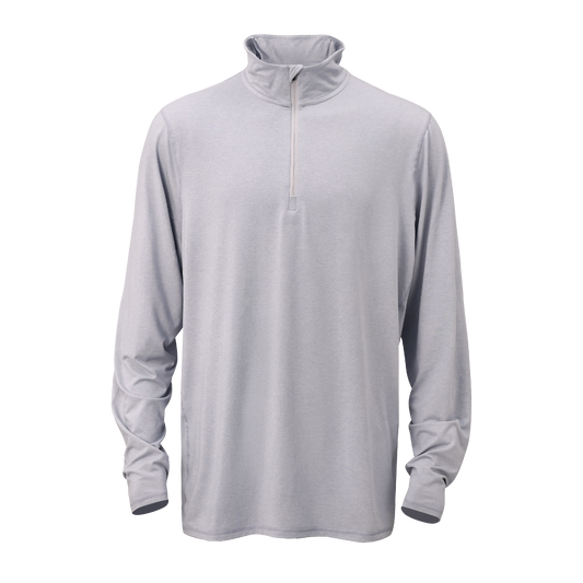 Mitten Running Co. Men's Performance Tech Quarter Zip 3.0 in Silver Cloud