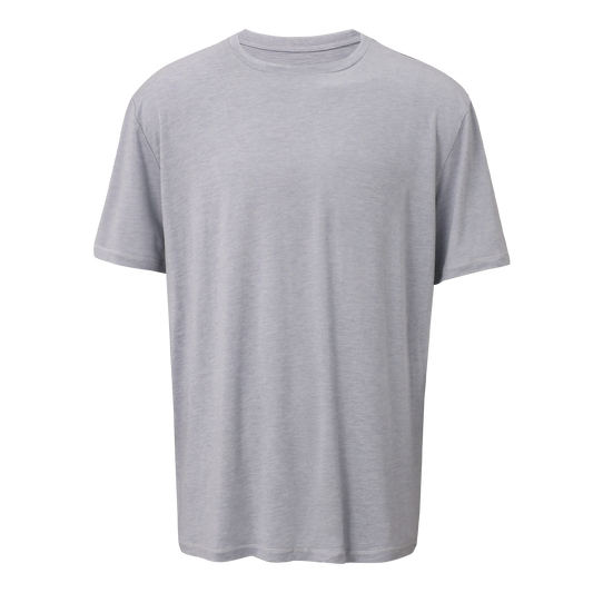 Mitten Running Co. Men's Performance Tech Short Sleeve Shirt in Silver Cloud