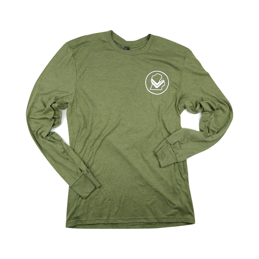 Mitten Running Co. Perfect Tri-Blend Long Sleeve Tee in Military Green Frost