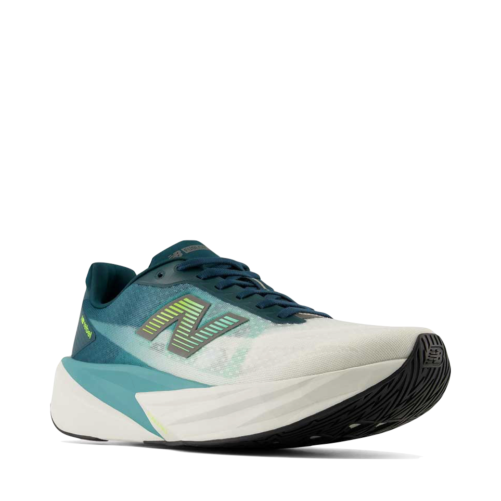 Mudguard and toe view of New Balance Fuel Cell Rebel v5 Sneaker for men.