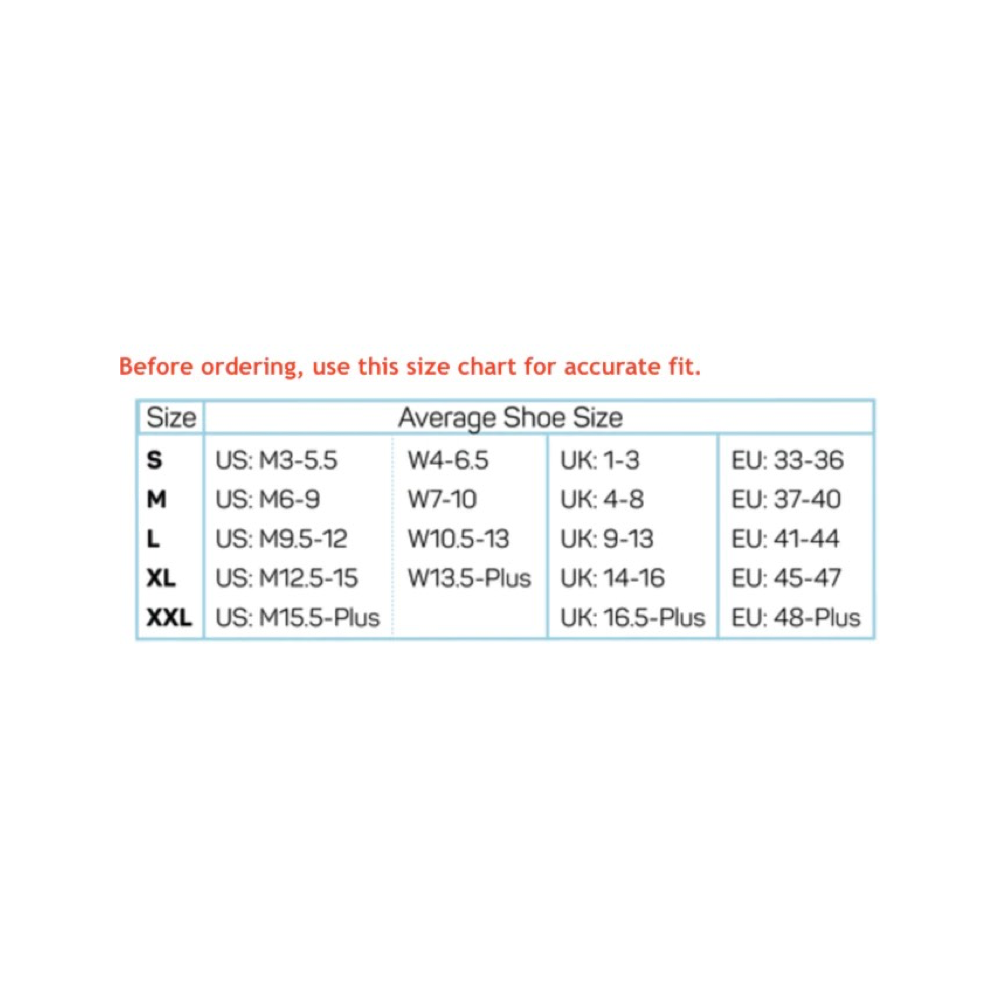 OS1st sizing chart.