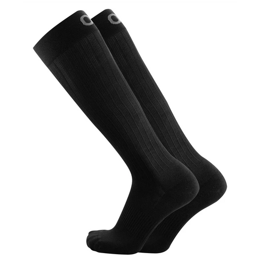 OS1st Women's Over The Calf Compression Travel Socks in Black