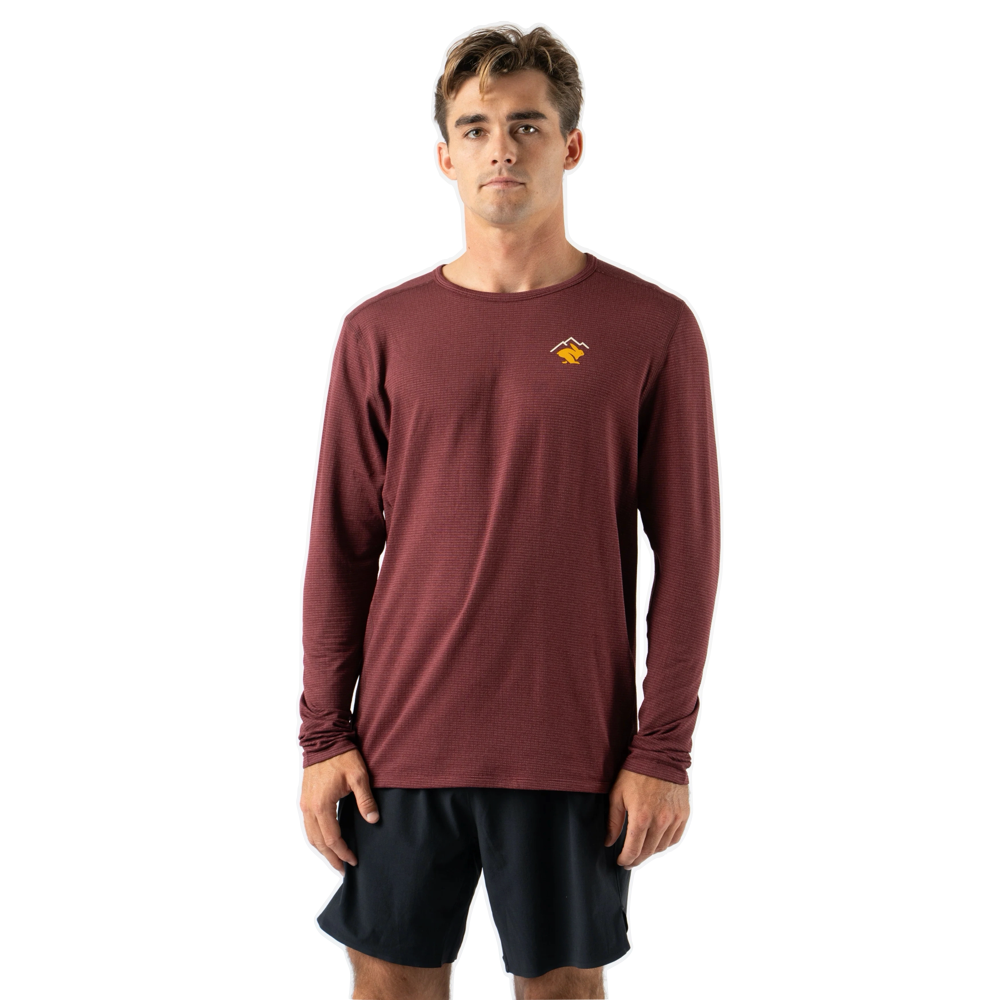 Front model view of Rabbit Layer One Trail Long Sleeve for men.