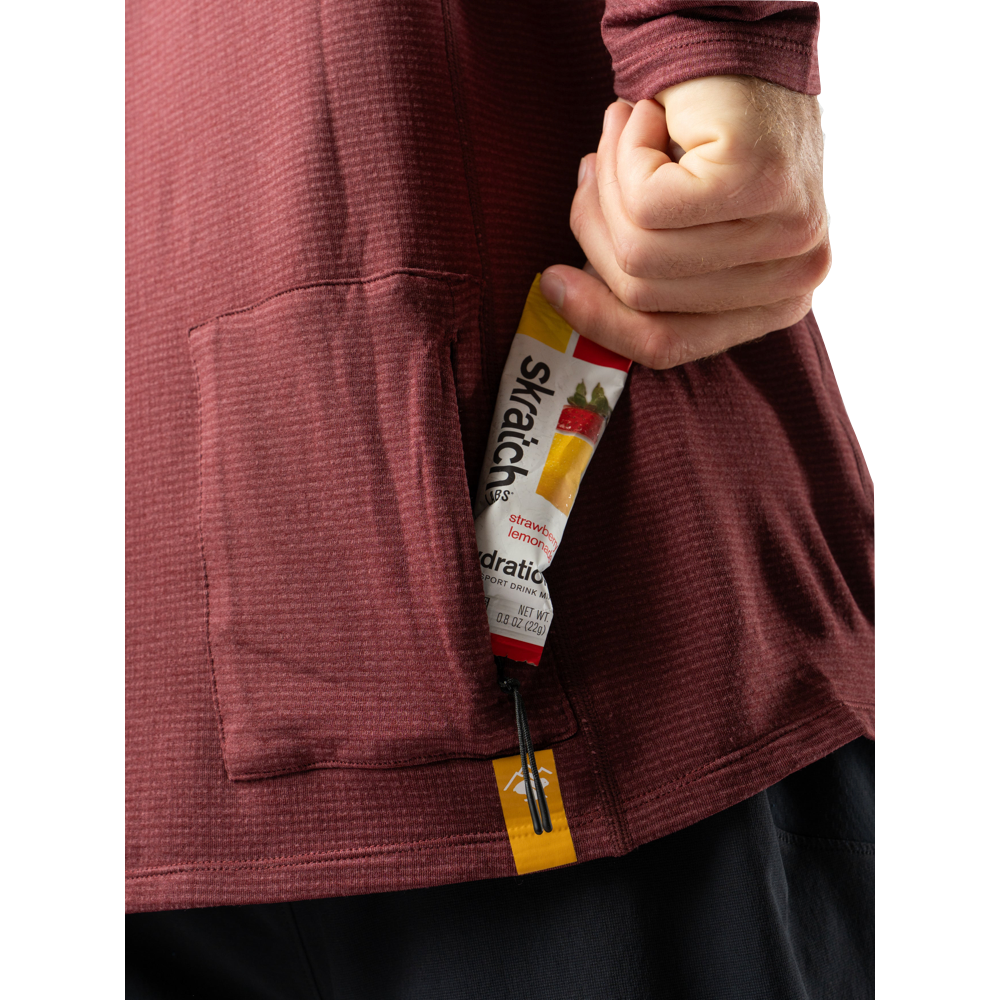 Detail model view of Rabbit Layer One Trail Long Sleeve for men.