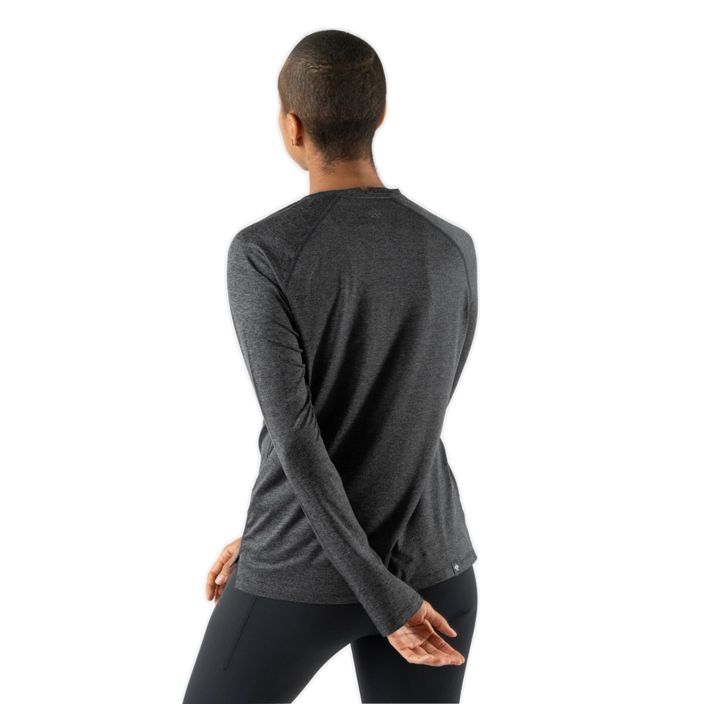 Back model view of Rabbit EZ Tee Long Sleeve Top for women.