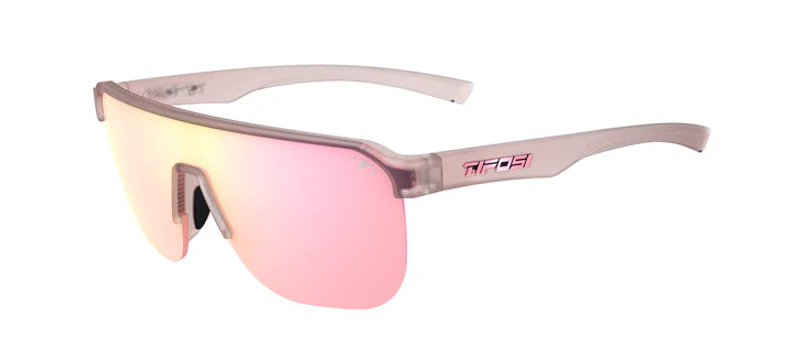 Tifosi Sanctum SL Sunglasses in Frosted Rose Frame - Brown Tint with Pink Mirror