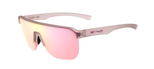 Tifosi Sanctum SL Sunglasses in Frosted Rose Frame - Brown Tint with Pink Mirror