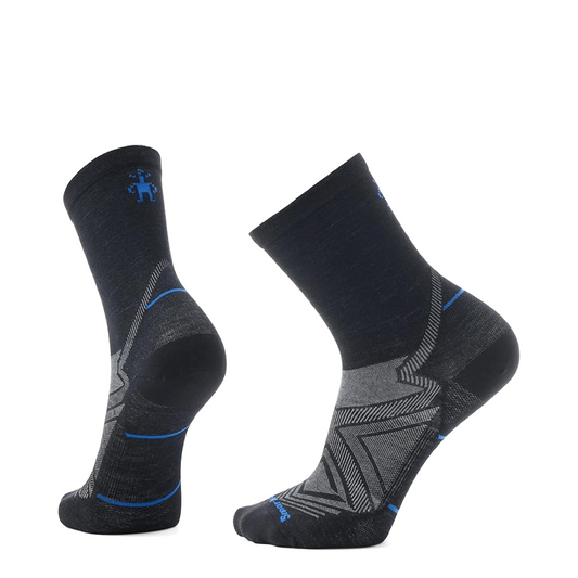 Side and bottom view of Smartwool Run Mid Crew Socks for men.