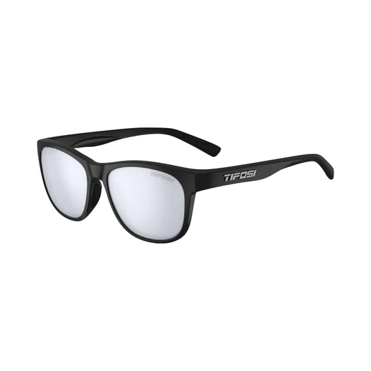 Tifosi Swank Sunglasses in Satin Black with Smoke Bright Blue Lenses